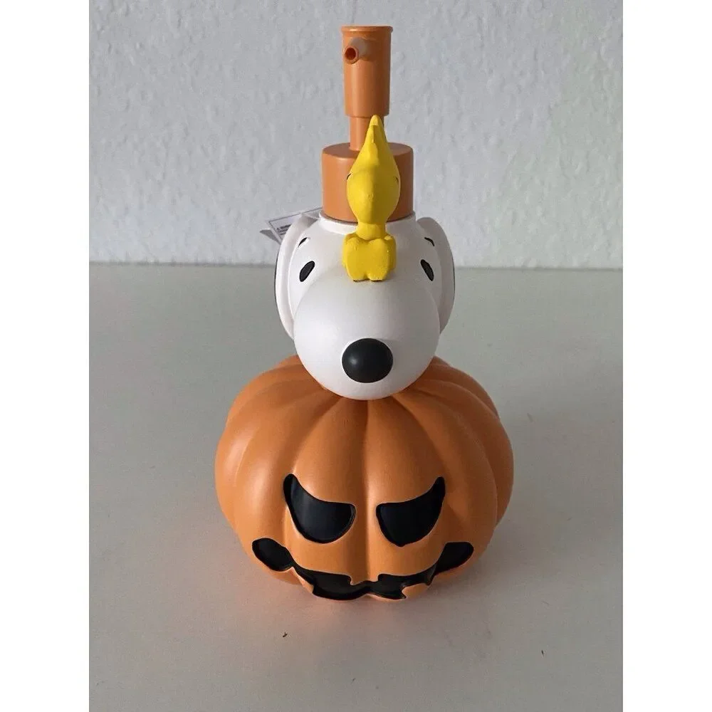 Peanuts Snoopy Woodstock Halloween Jack O Lantern Soap Lotion Pump Dispenser NEW